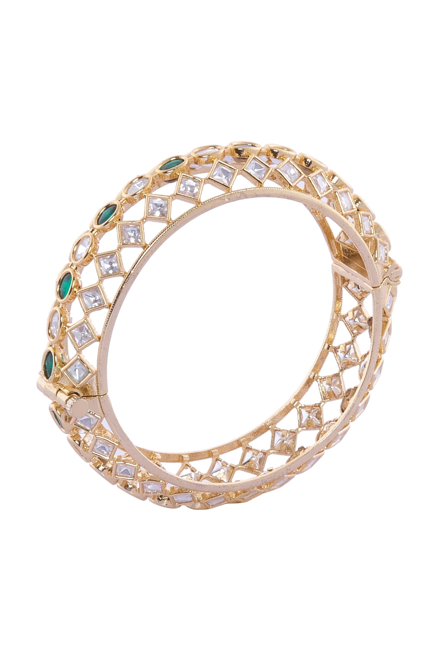 Geometric Design Brass Bangles Set 