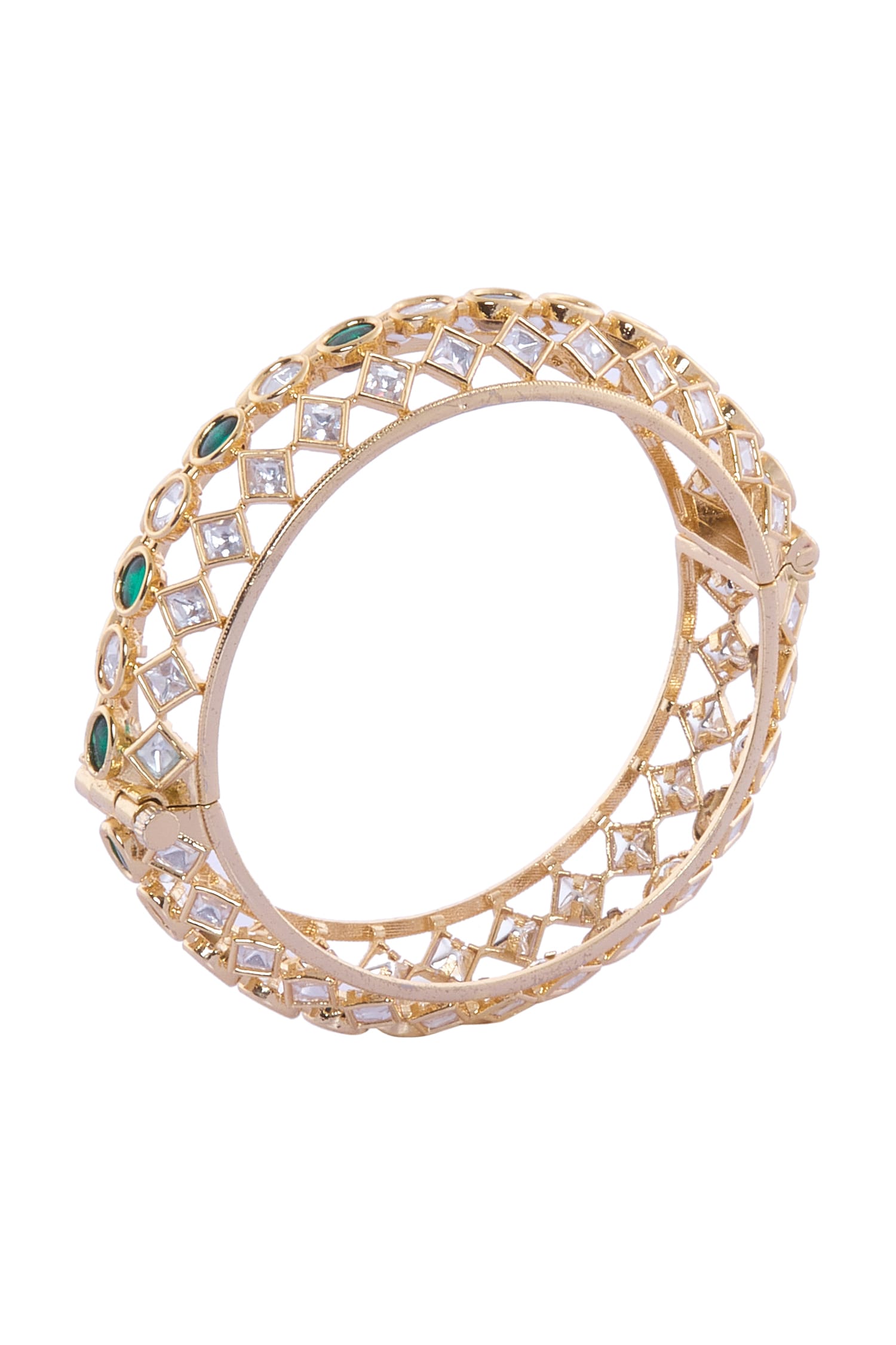 Geometric Design Brass Bangles Set 