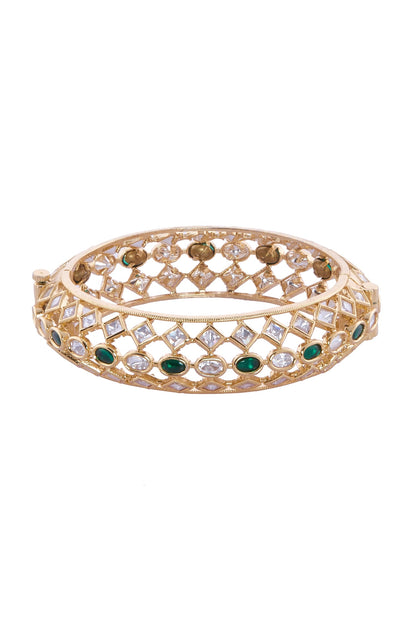 Geometric Design Brass Bangles Set 