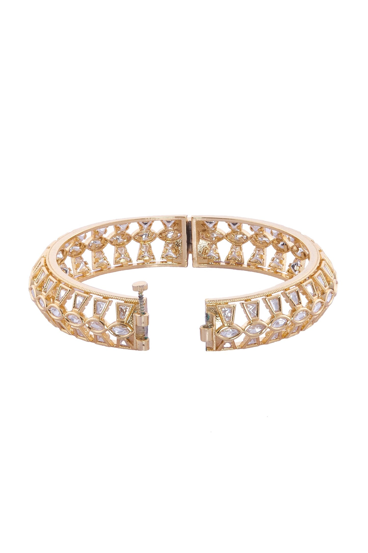 Gold Brass Cutwork Bangle Set 