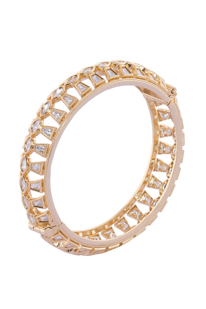 Gold Brass Cutwork Bangle Set 