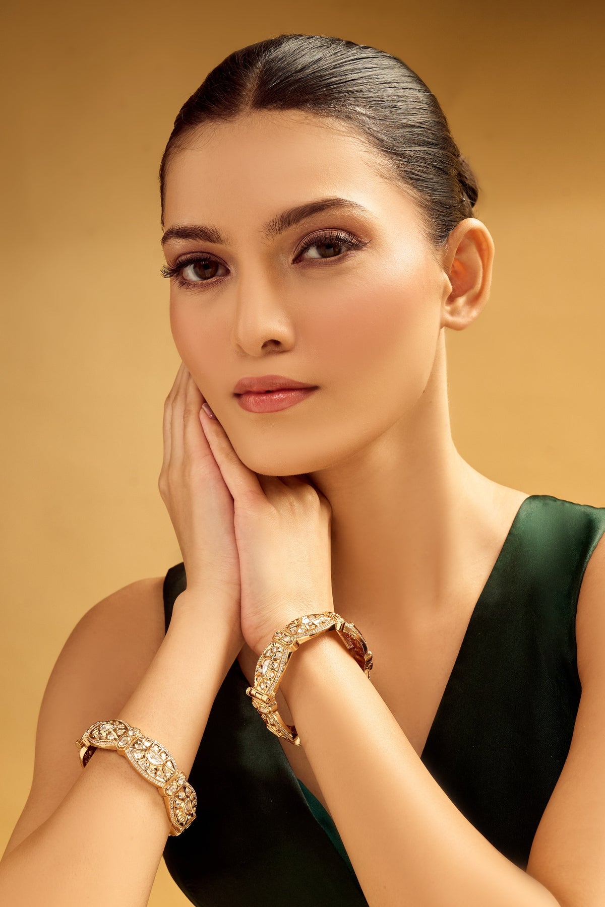 Gold Plated Brass Bangles Set 