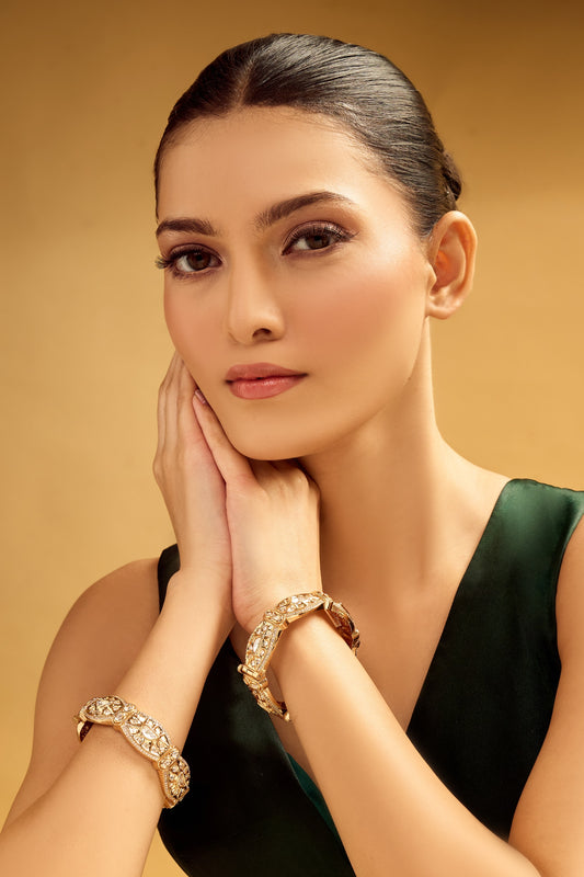Gold Plated Brass Bangles Set 