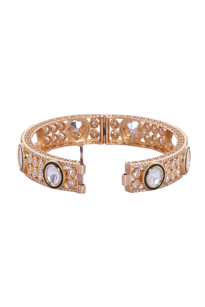 Gold & White Stone Embellished Bangles 