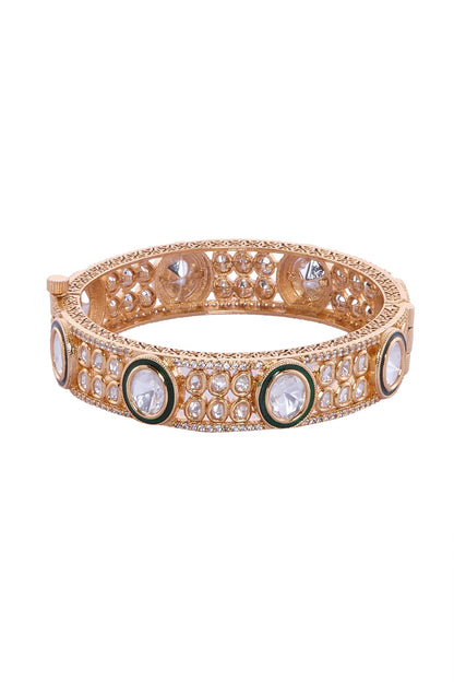 Gold & White Stone Embellished Bangles 