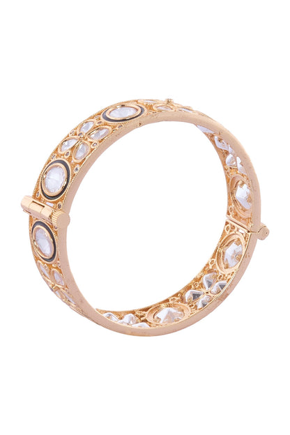 Gold & White Stone Studded Bangles 