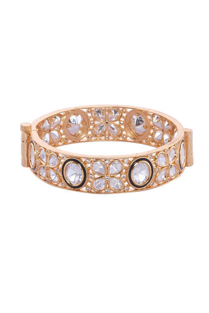Gold & White Stone Studded Bangles 