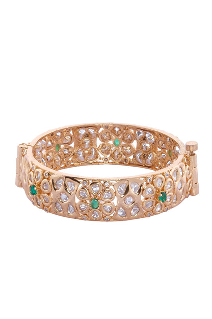 Gold & Green Embellished Bangle Set 
