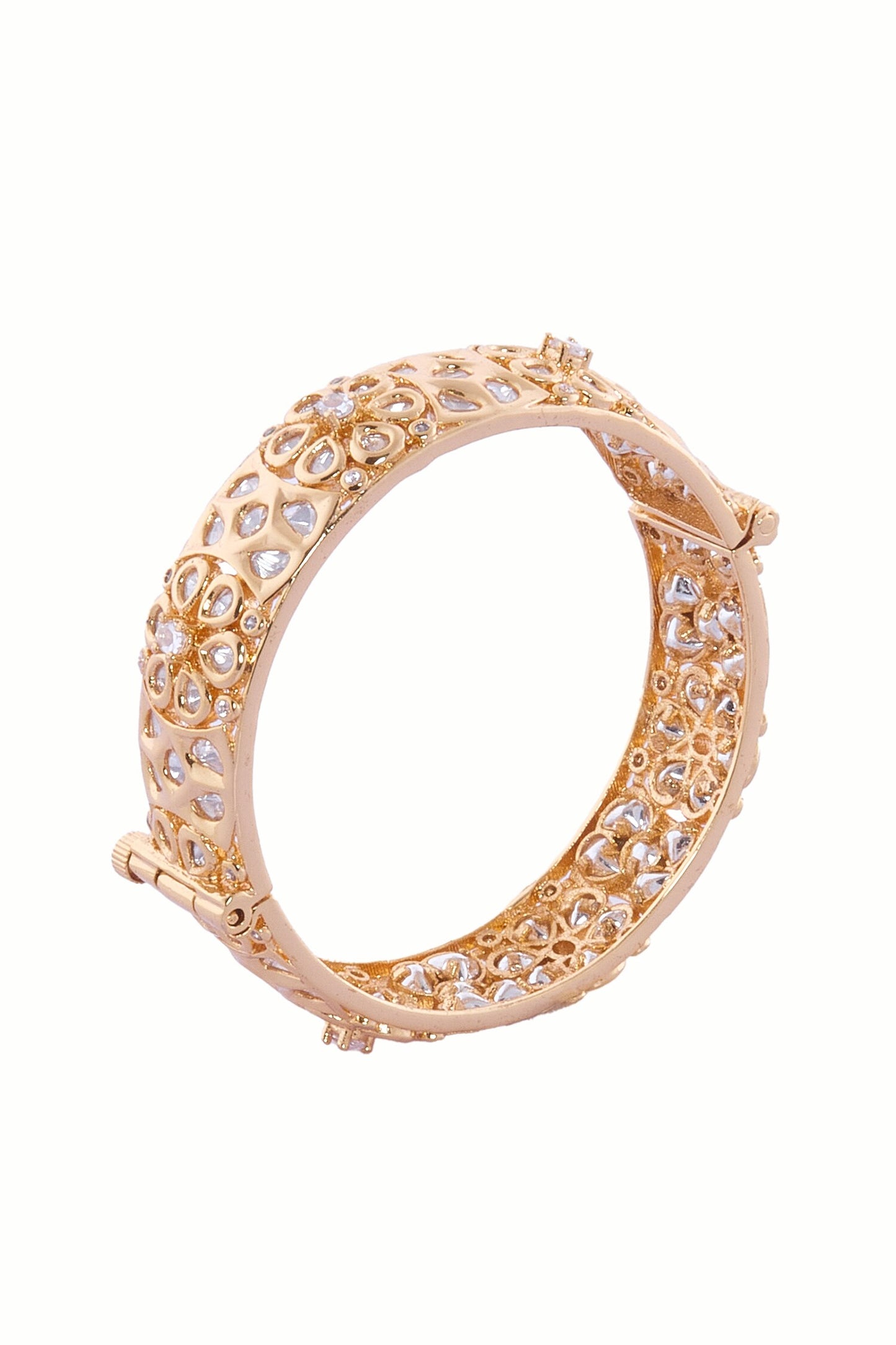 Gold Plated Cutwork Bangle Set 