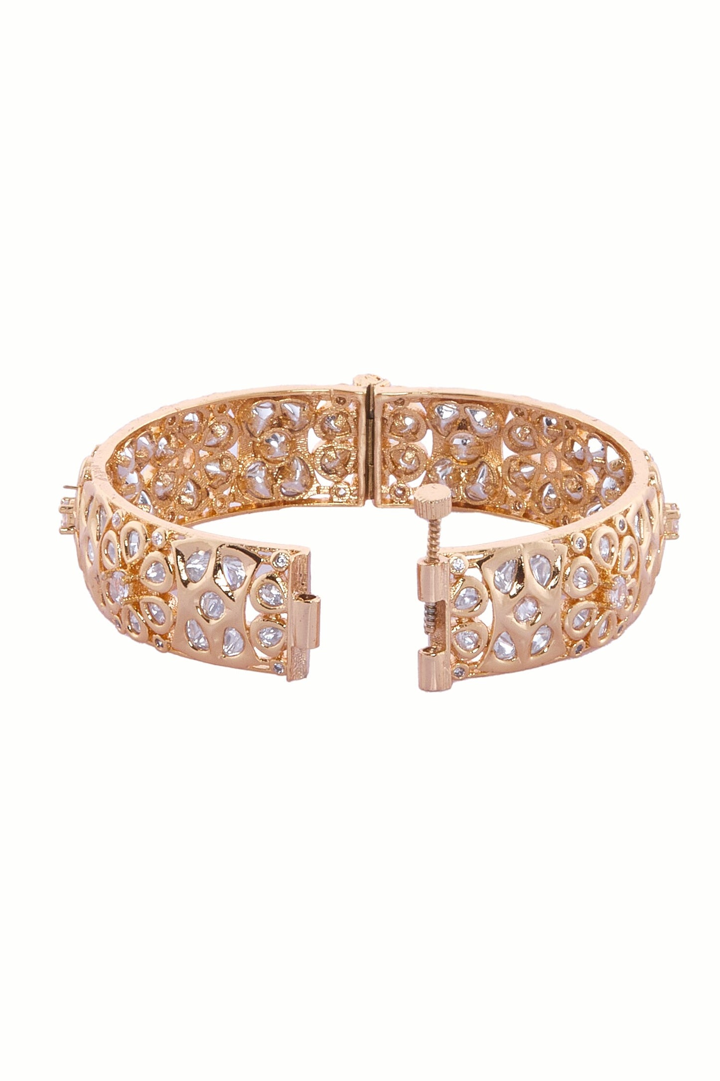 Gold Plated Cutwork Bangle Set 