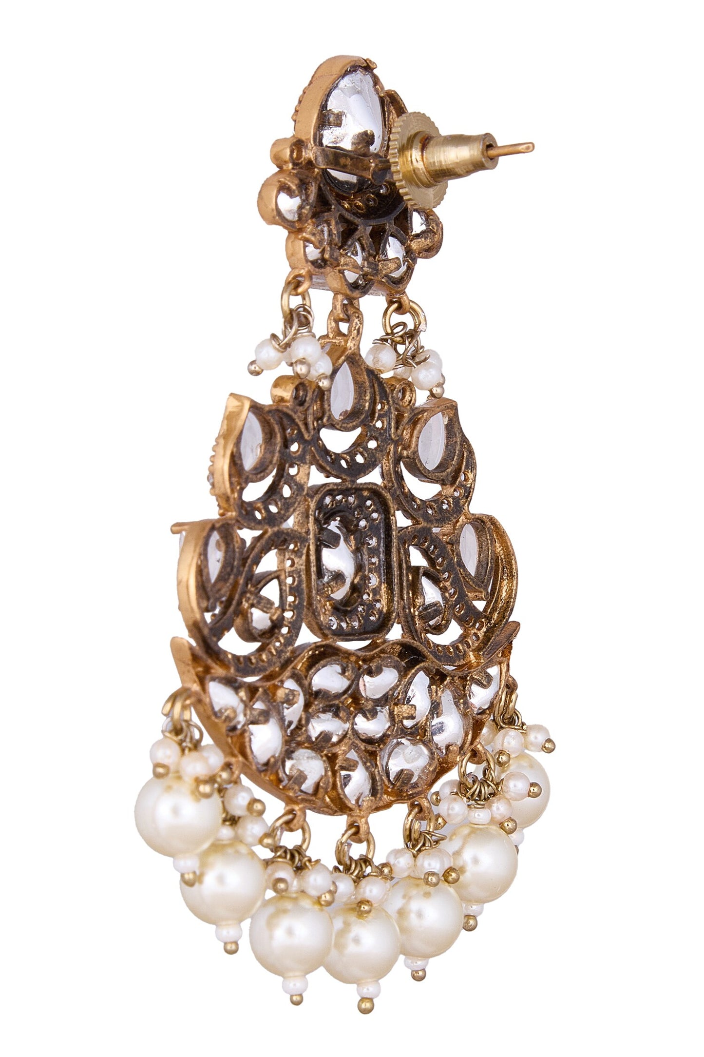White Pearl Drop Dangle Earrings 