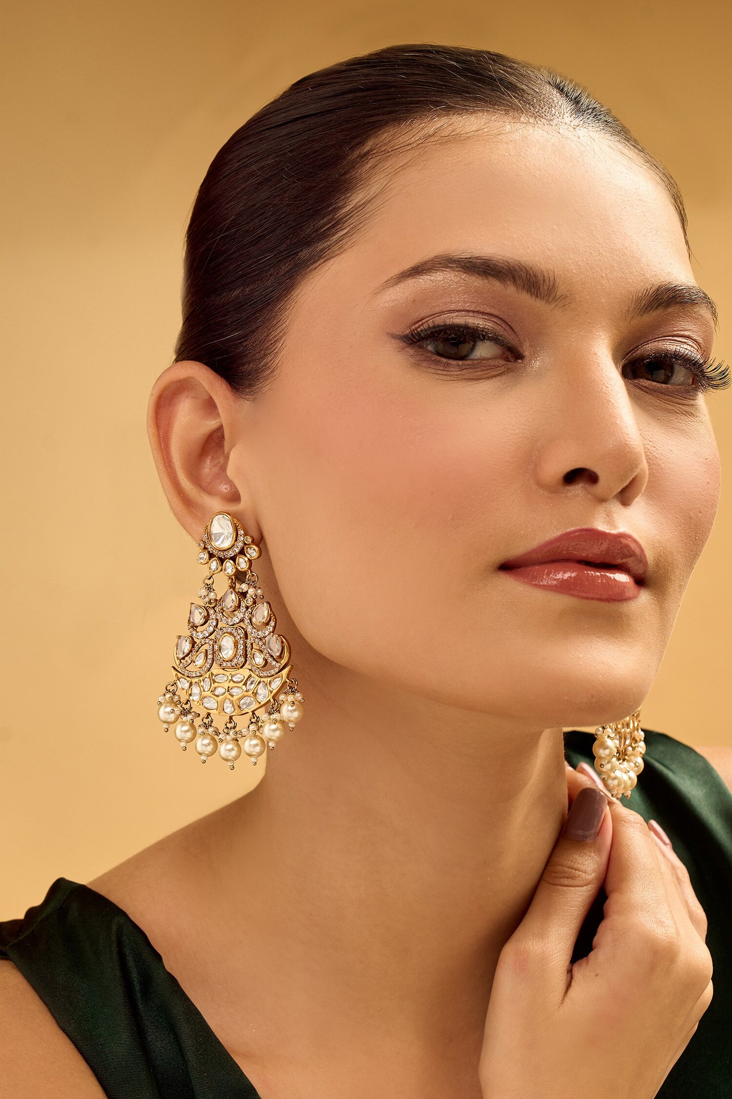 White Pearl Drop Dangle Earrings 