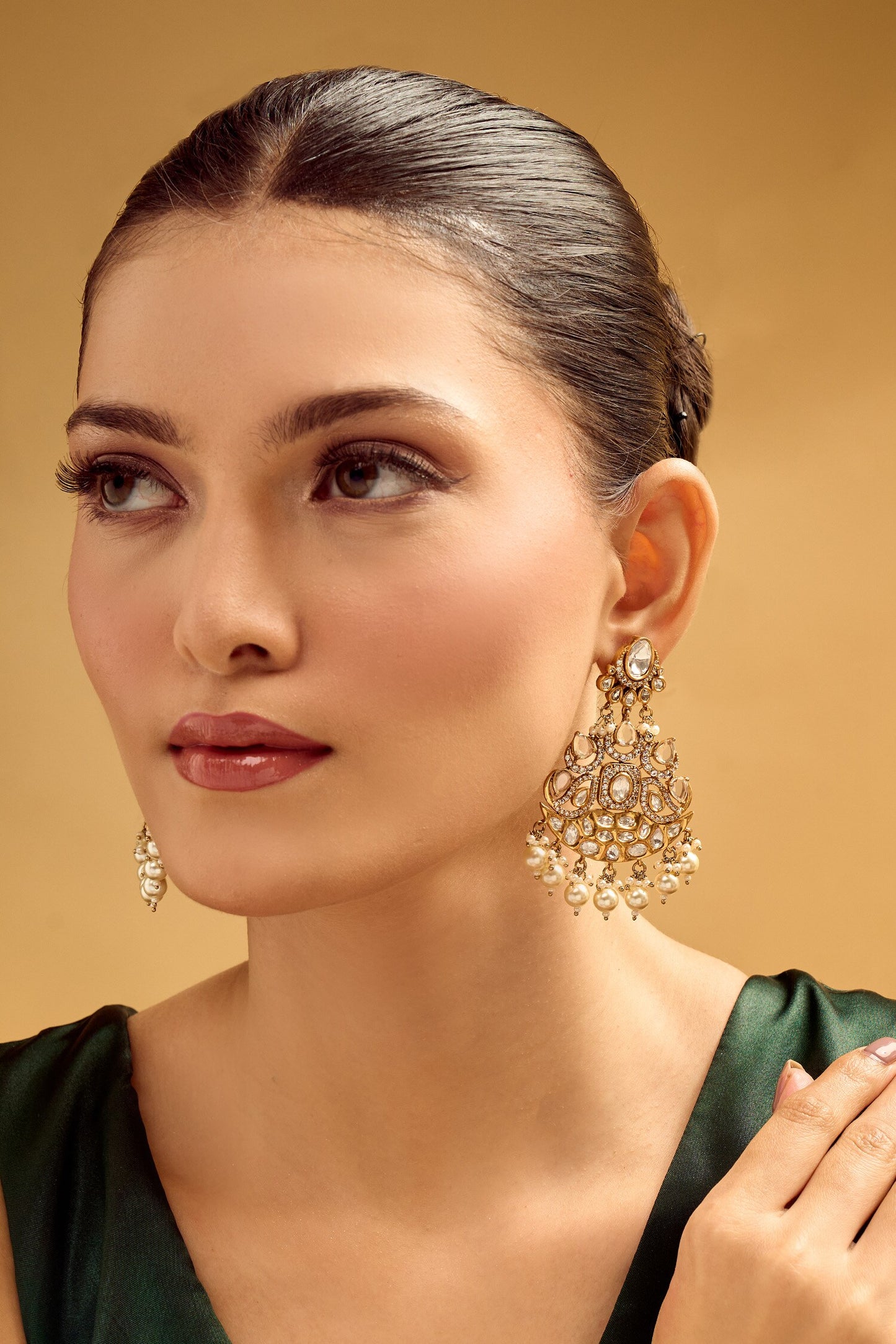 White Pearl Drop Dangle Earrings 