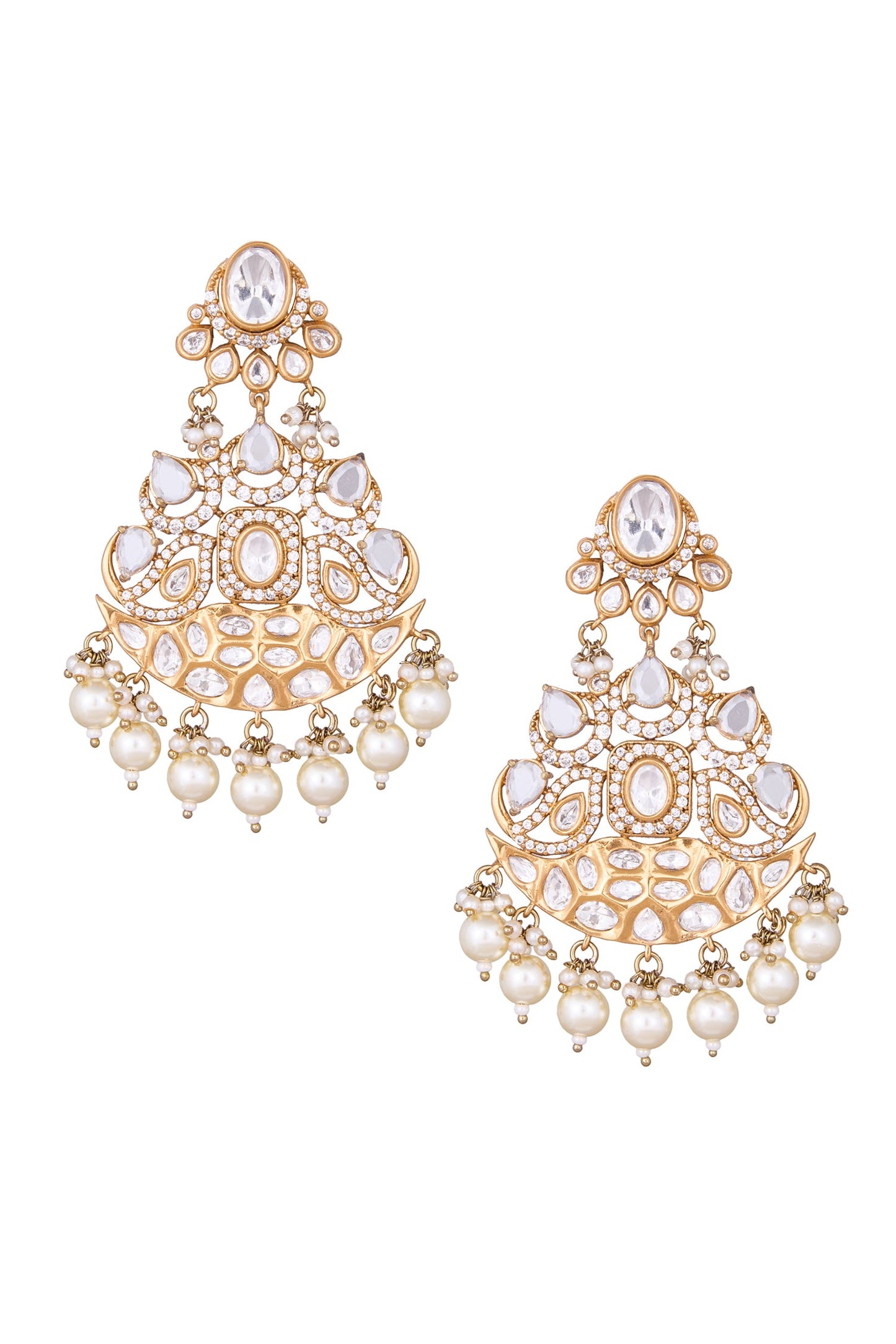White Pearl Drop Dangle Earrings 