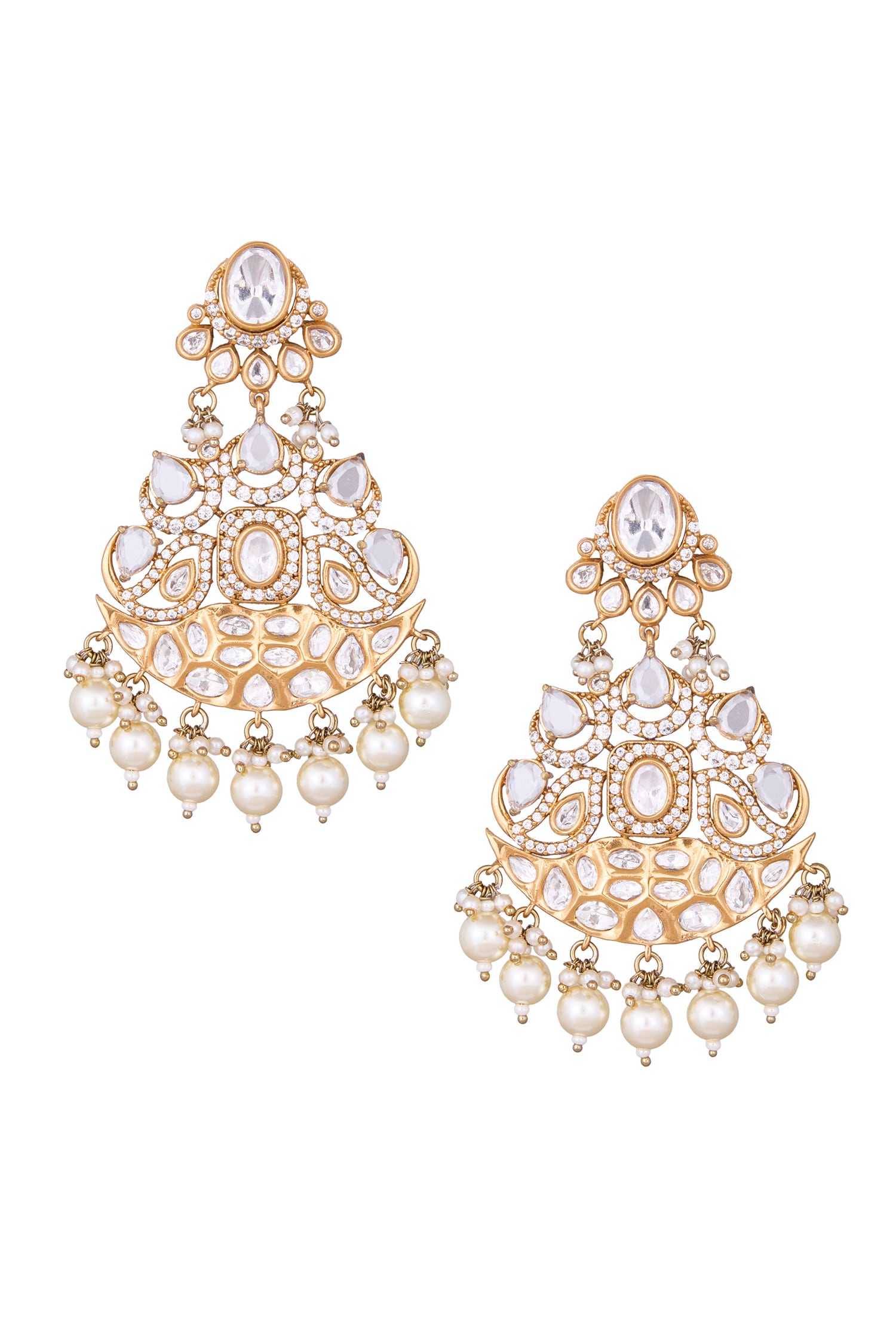 White Pearl Drop Dangle Earrings 