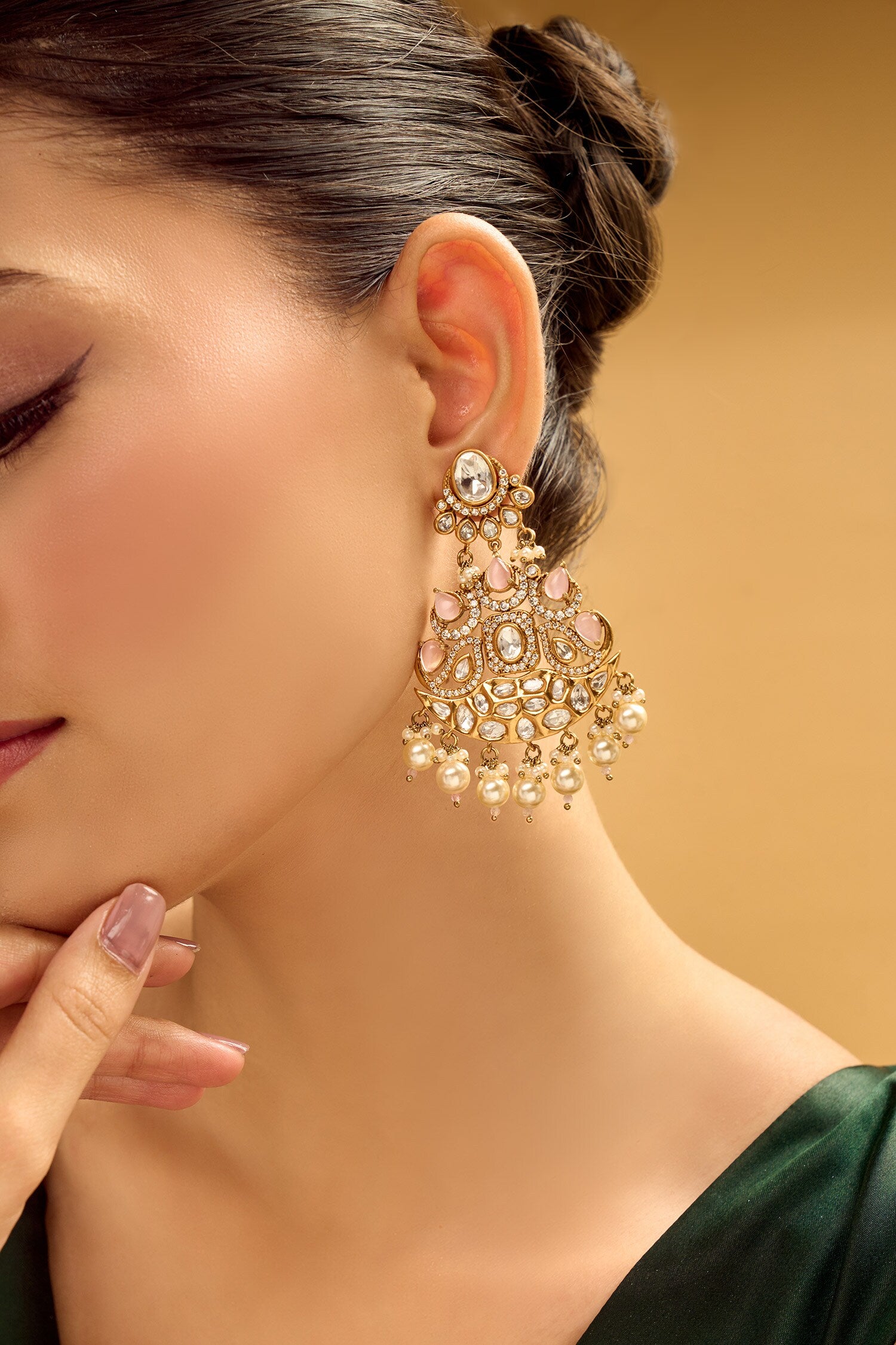 Light Pink Pearl Drop Earrings 