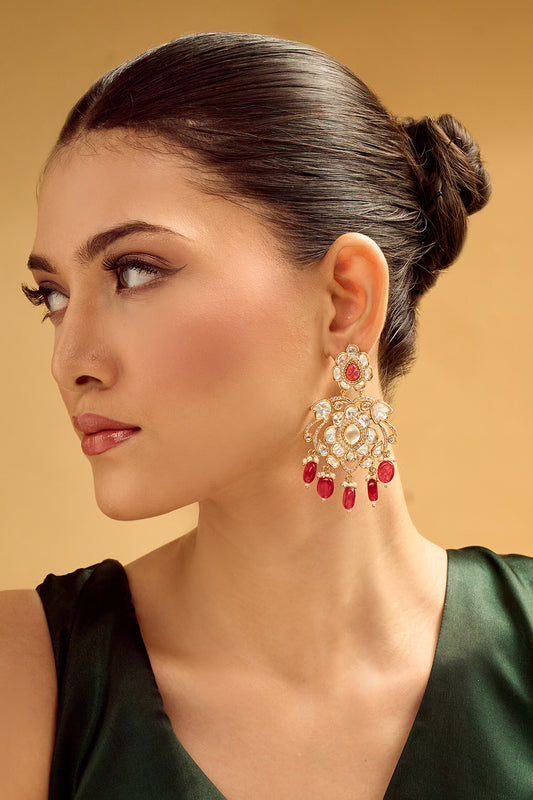 Floral Design Dangler Earrings 