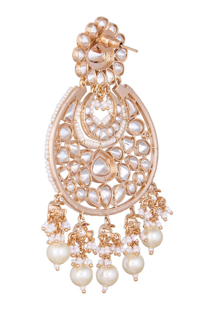 Golden White Pearl Danglers 