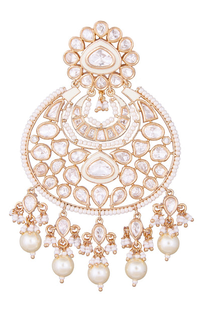 Golden White Pearl Danglers 