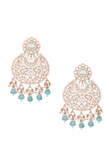 Golden Aqua Dangler Earrings 