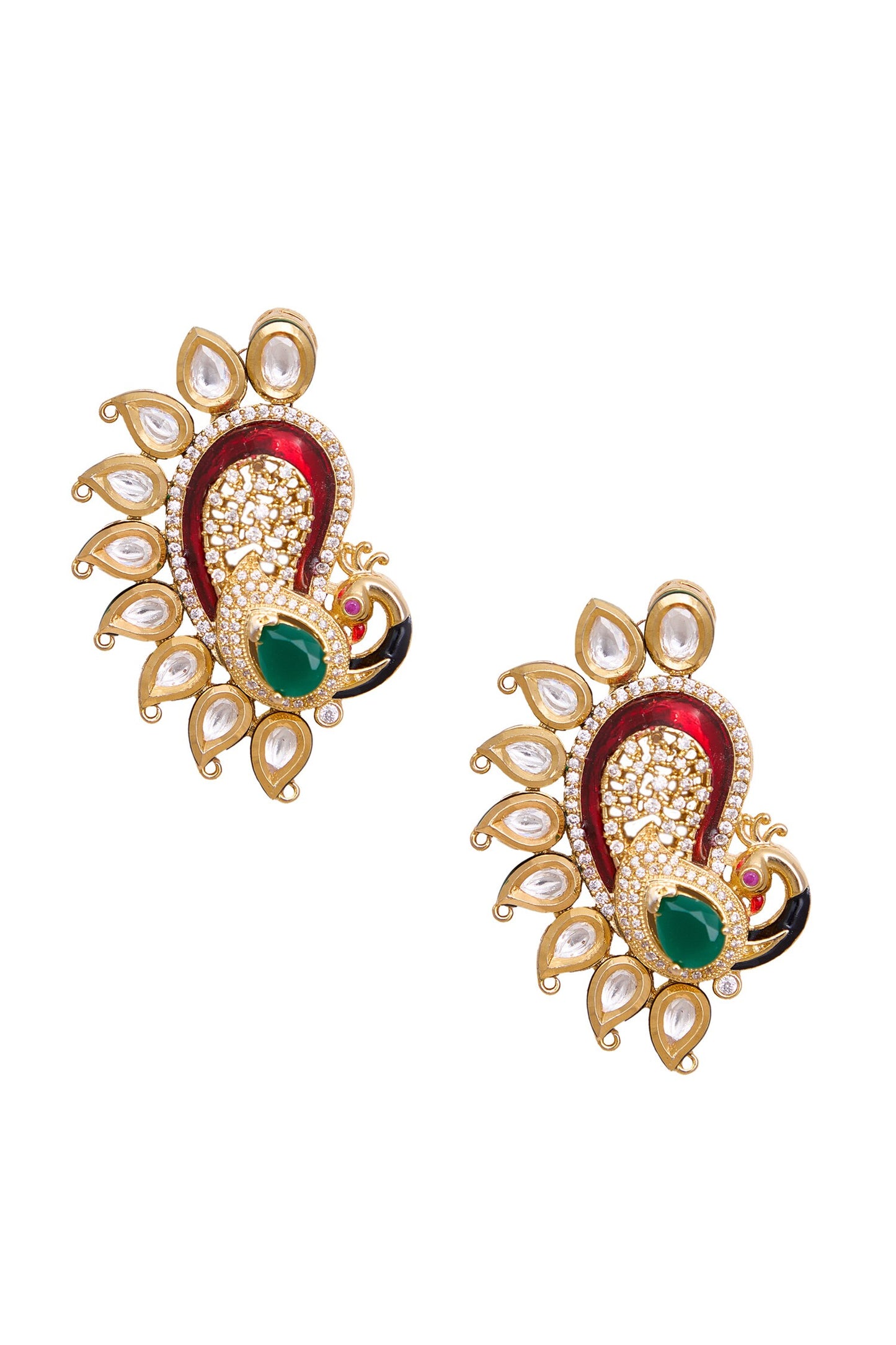 Red & Green Statement Earrings 