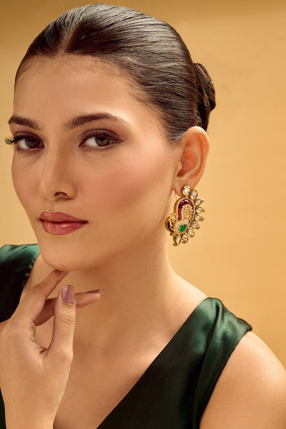 Red & Green Statement Earrings 