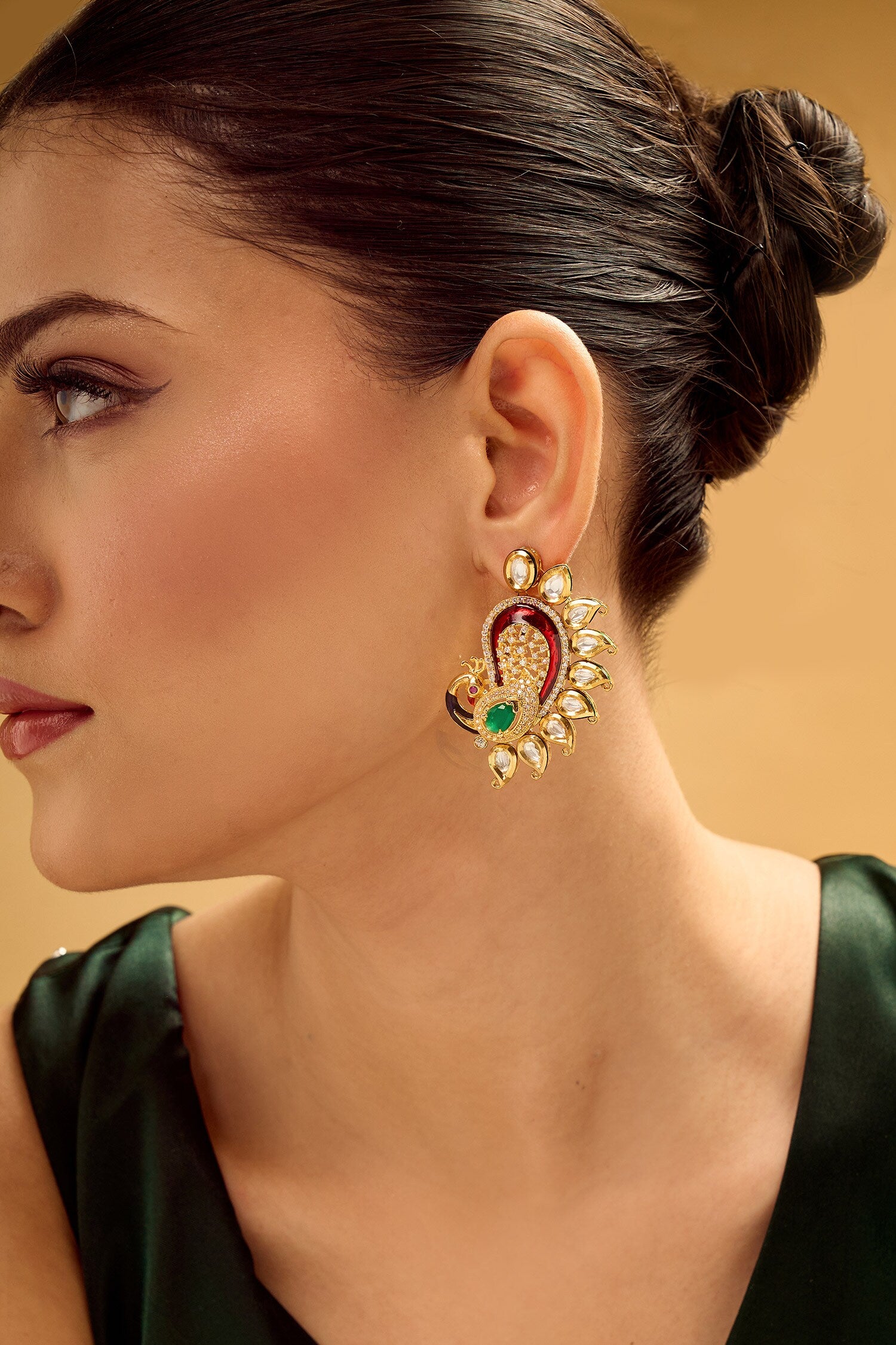 Red & Green Statement Earrings 