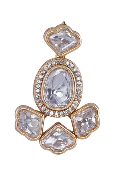 Gold & White Stone Embellished Jewellery Set 