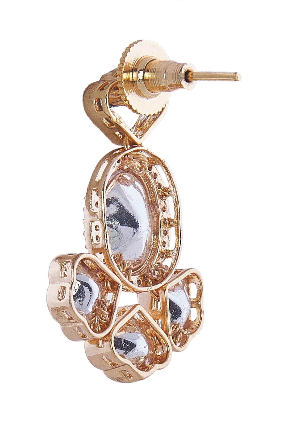 Gold & White Stone Embellished Jewellery Set 