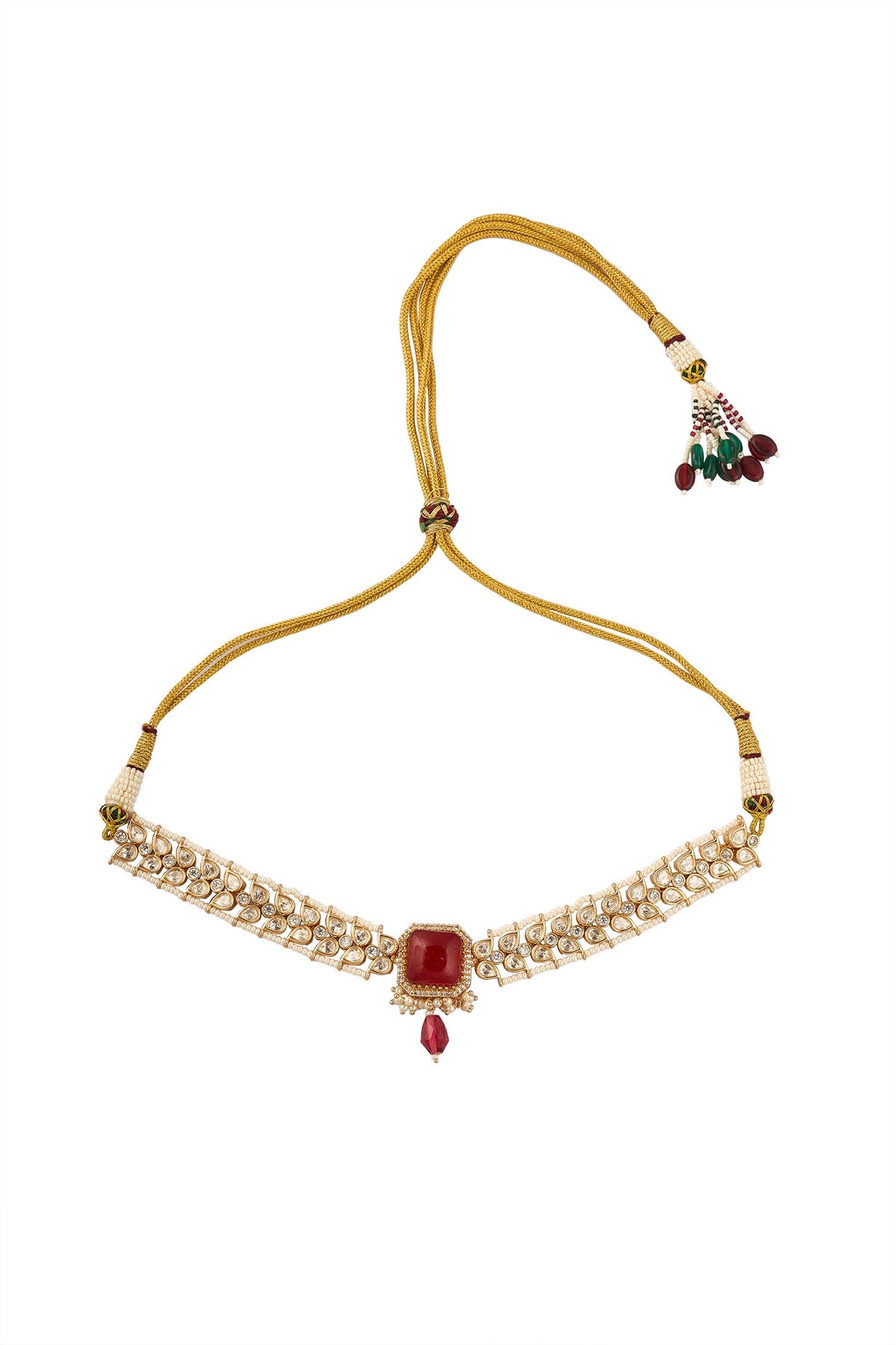 Ruby Stone Embellished Jewellery Set 