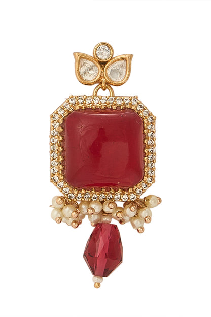 Ruby Stone Embellished Jewellery Set 