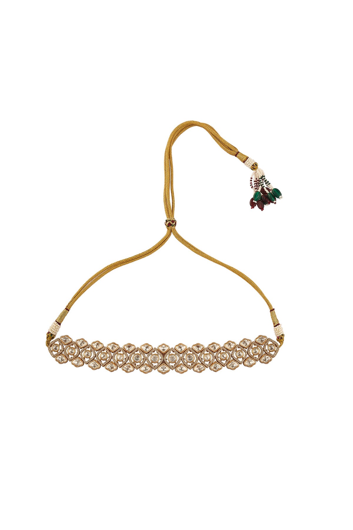 Gold & White Embellished Jewellery Set 