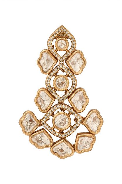 Gold & White Embellished Jewellery Set 