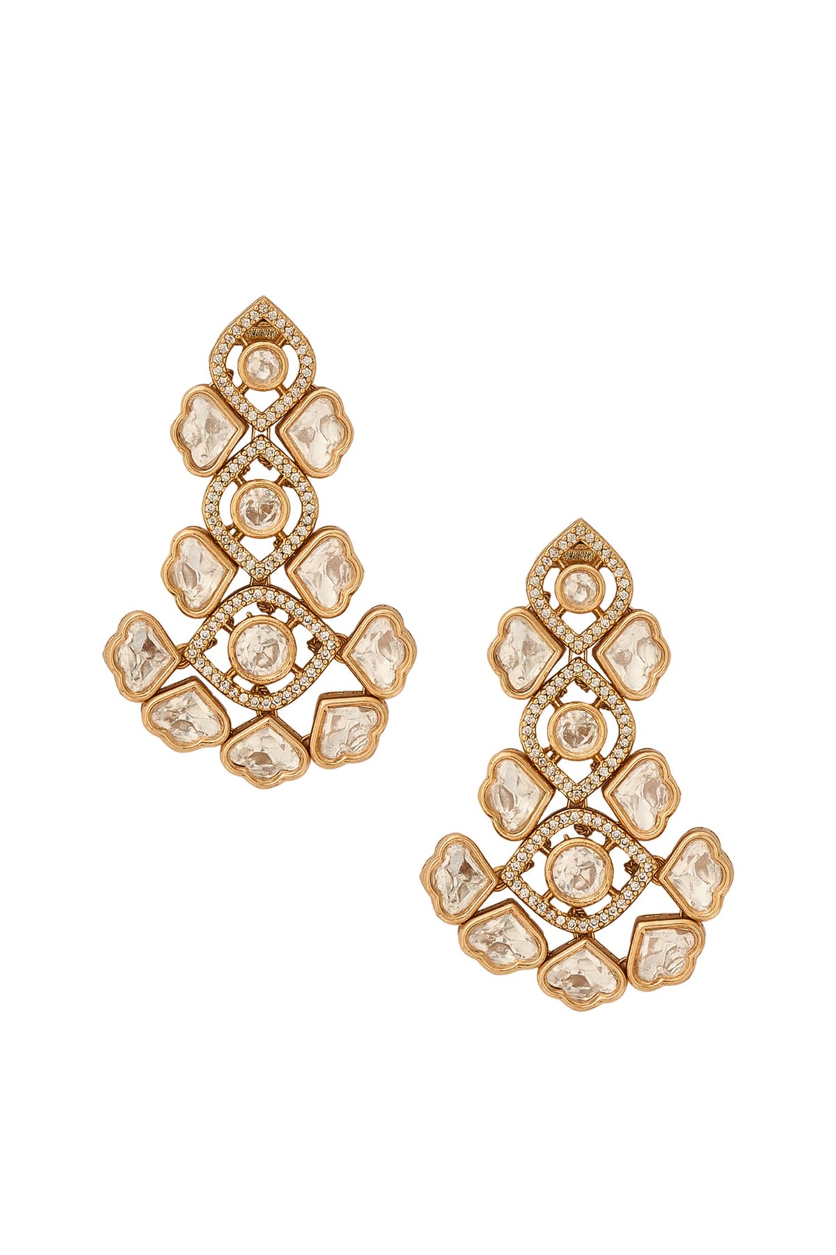Gold & White Embellished Jewellery Set 