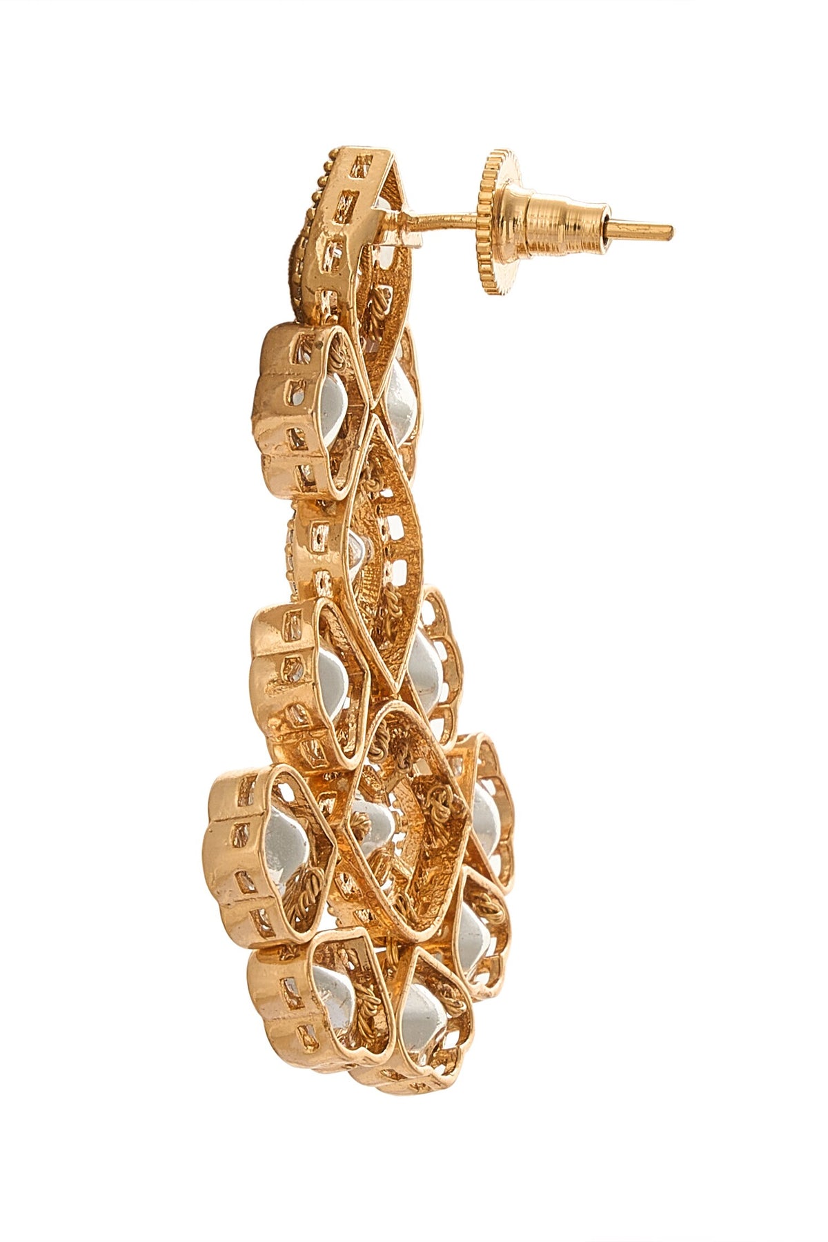 Gold & White Embellished Jewellery Set 