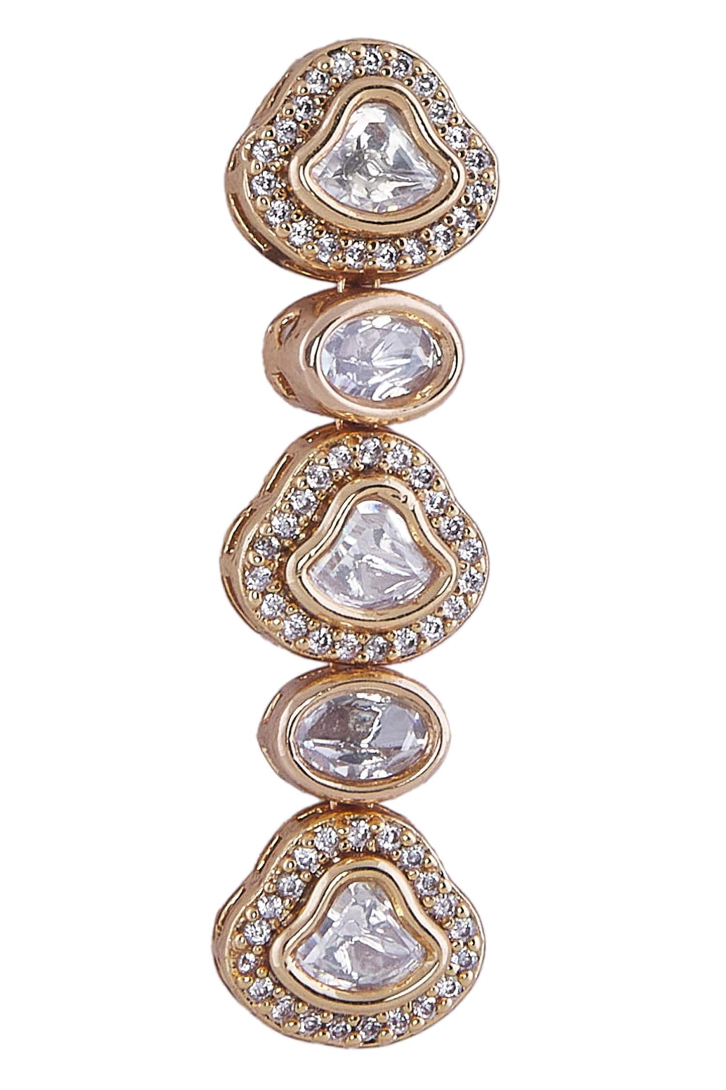 Gold & White Stone Necklace Set 
