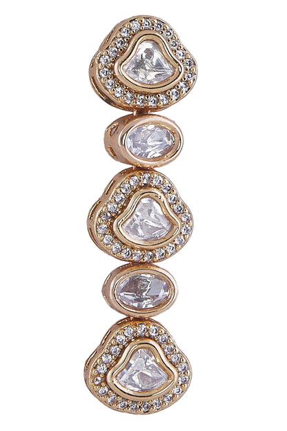 Gold & White Stone Necklace Set 