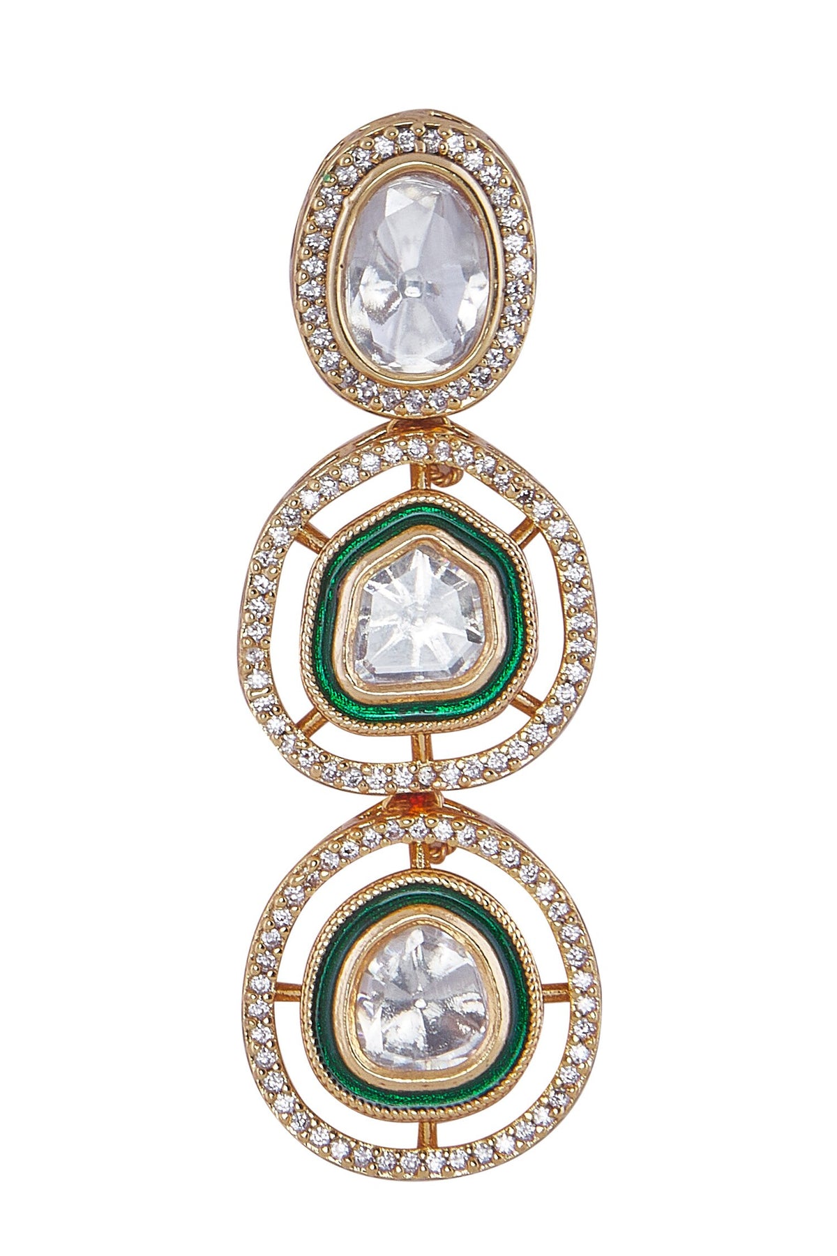Green & Gold Brass Jewelry Set 