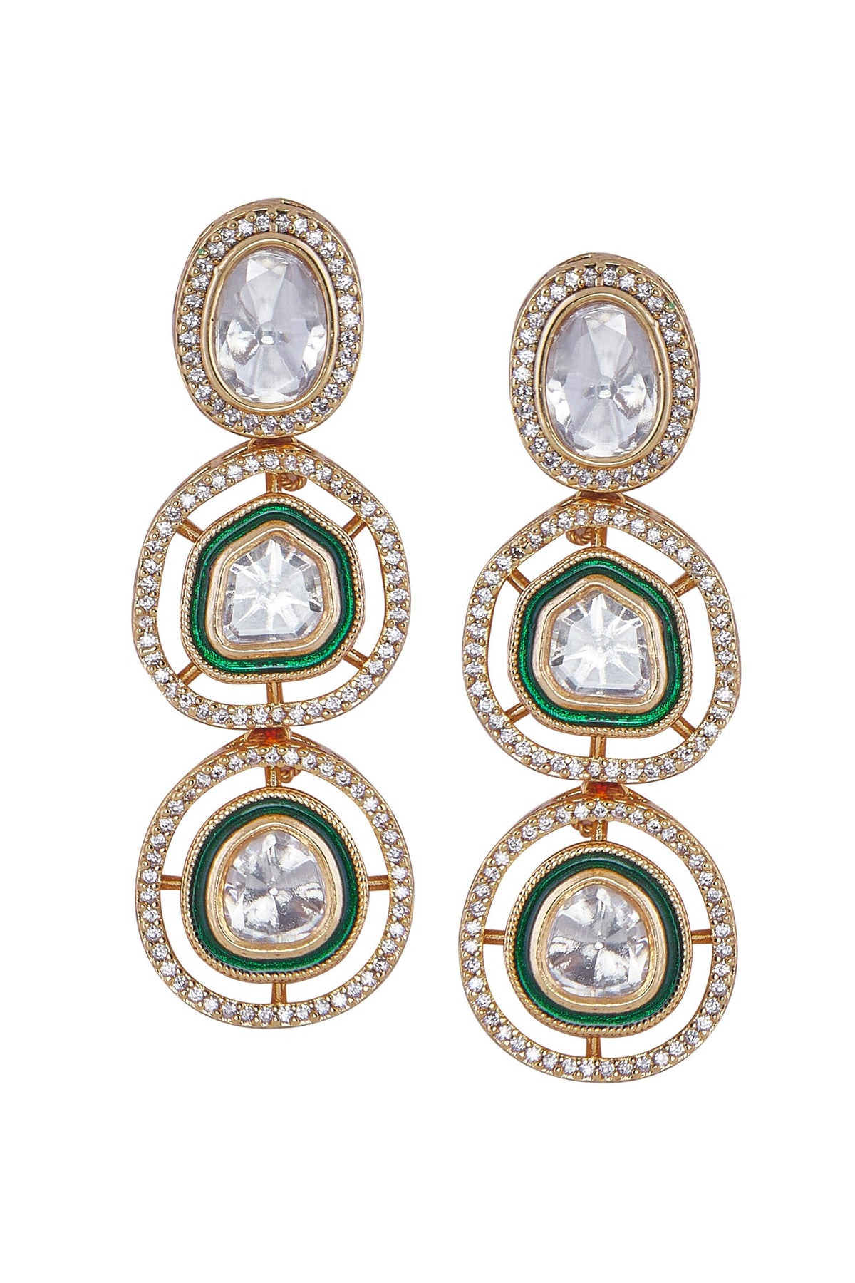 Green & Gold Brass Jewelry Set 