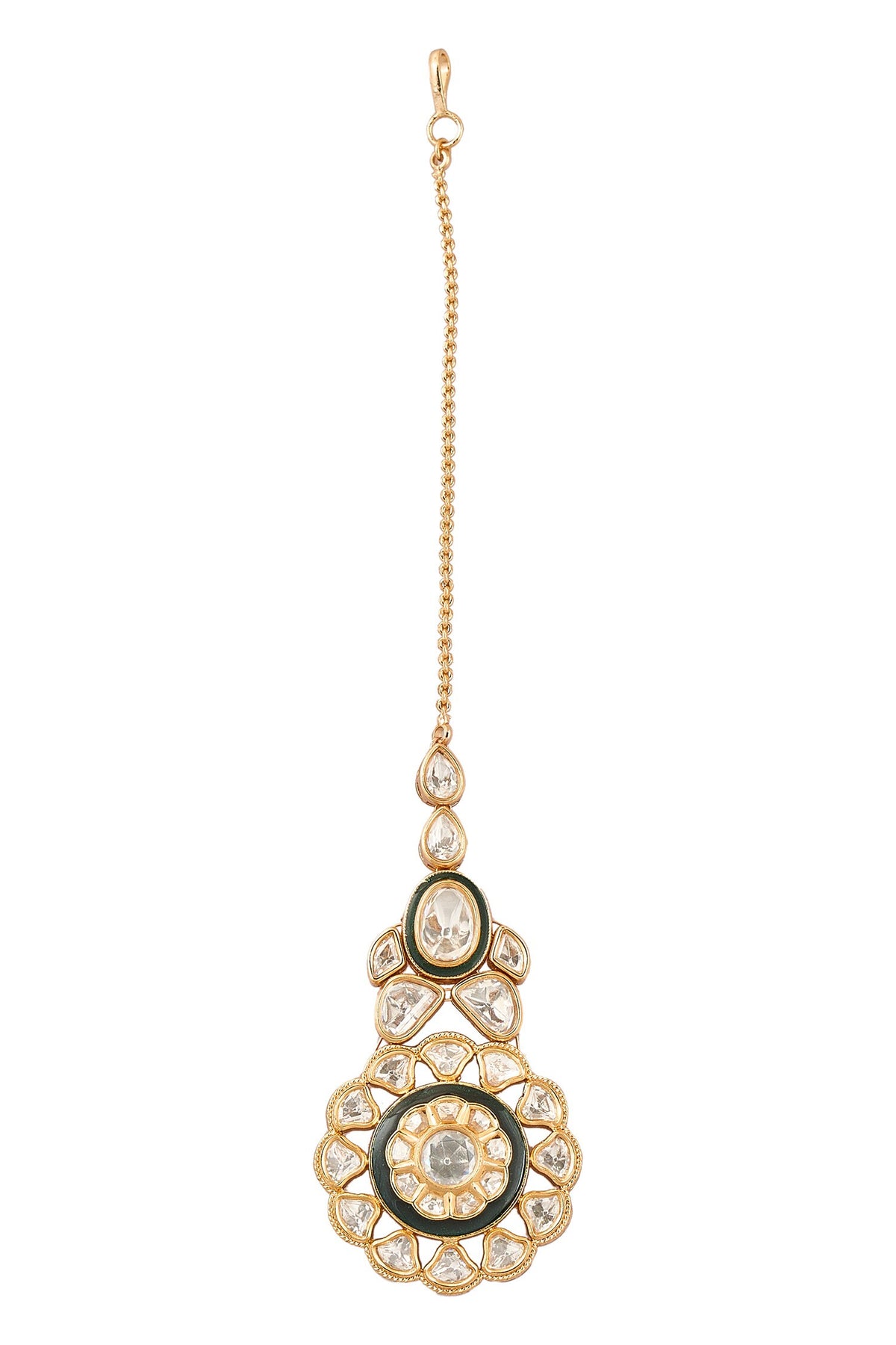 Green & Gold Brass Jewellery Set 