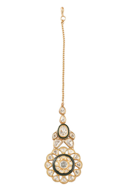 Green & Gold Brass Jewellery Set 