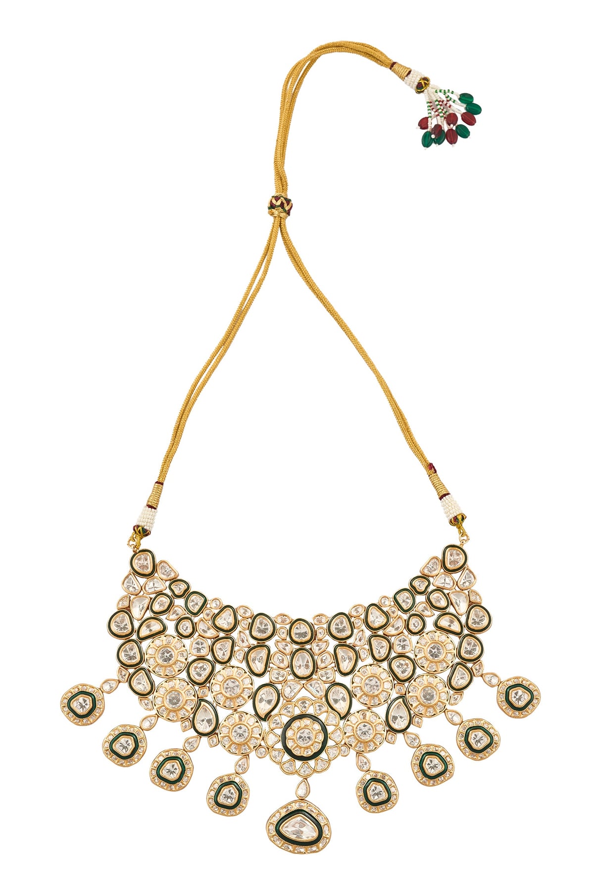 Green & Gold Brass Jewellery Set 