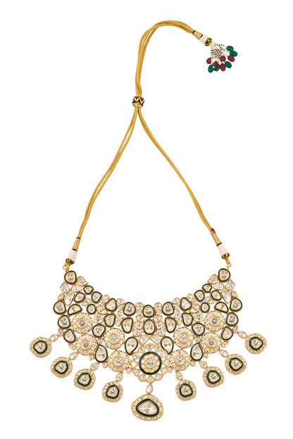 Green & Gold Brass Jewellery Set 