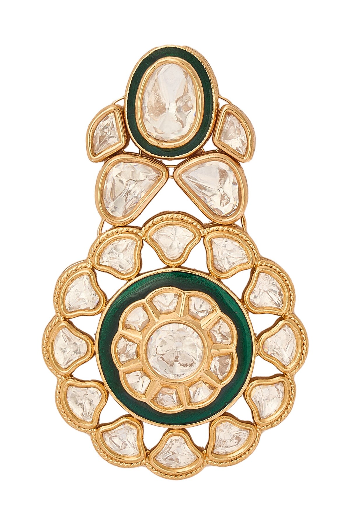Green & Gold Brass Jewellery Set 
