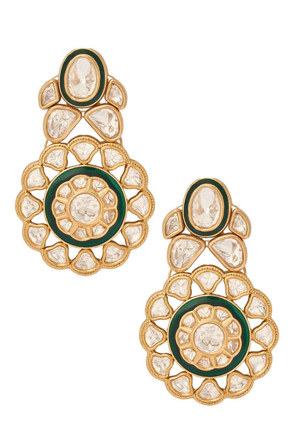 Green & Gold Brass Jewellery Set 