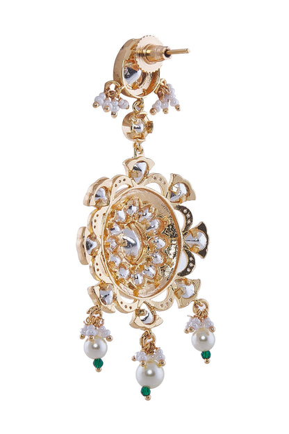 Green & Gold Stone Embellished Jewellery Set 