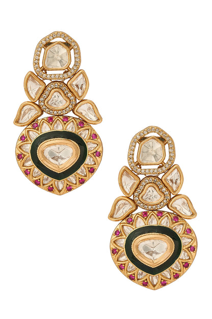 Traditional Green & Ruby Jewellery Set 