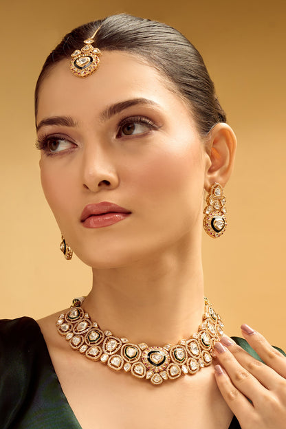 Traditional Green & Ruby Jewellery Set 