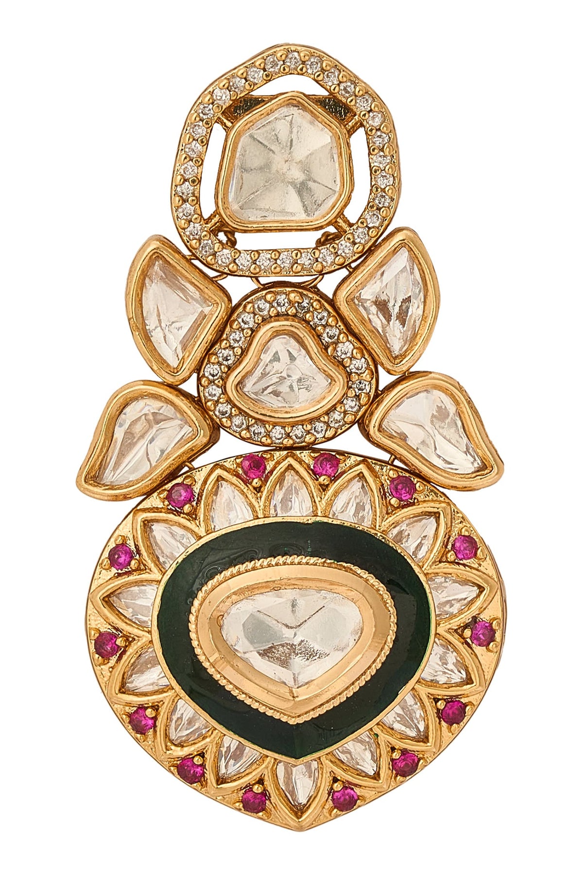 Traditional Green & Ruby Jewellery Set 