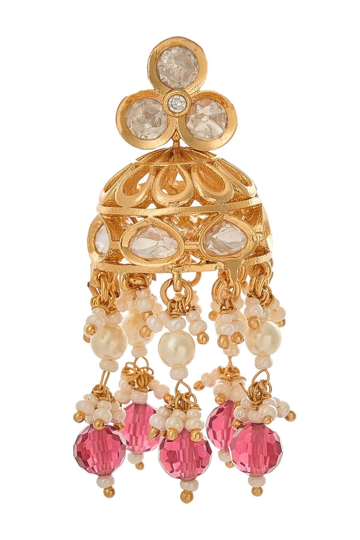 Ruby Brass Necklace & Earring Set 